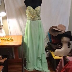 2 Cute Green Beaded Dress Size 6
